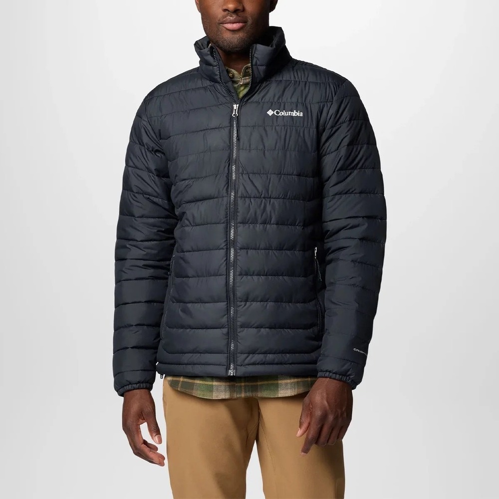 Columbia Powder Lite Puffer Jacket Mens L Omni Thermal Ski Snow Black Large‎ NWT